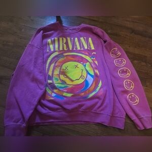 Pink Nirvana 90s urban Outfitters sweater